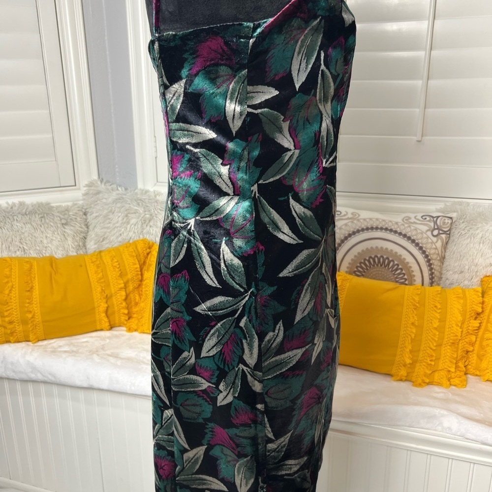 Vintage Betty & Sheila Burnout Velvet Floral Cocktail Dress 80s 90s Y2K Party - Picture 10 of 17